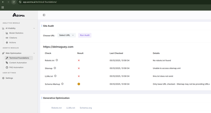 Azoma Technical Check