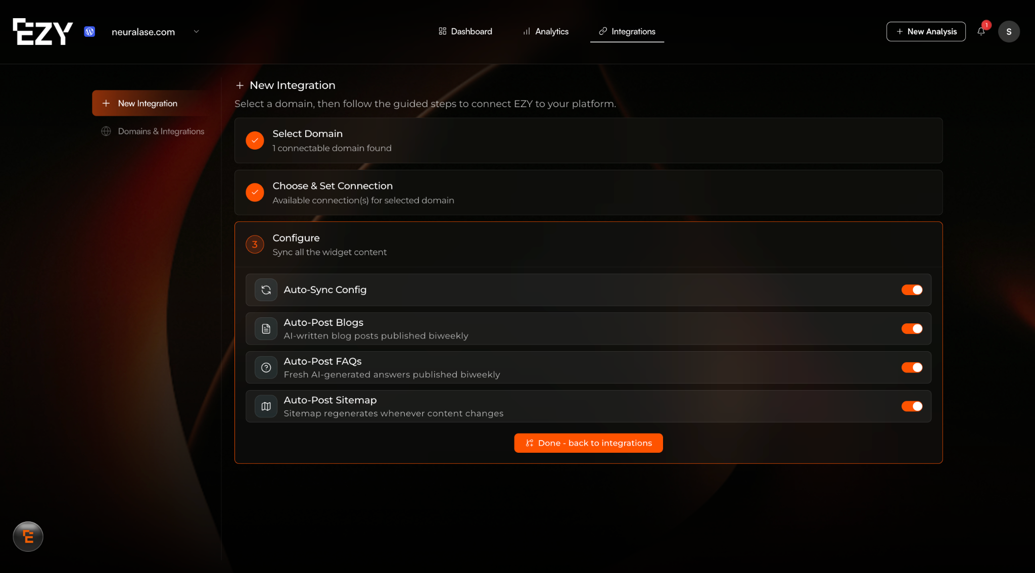 EZY.ai Cloudflare integration: paste API token and validate
